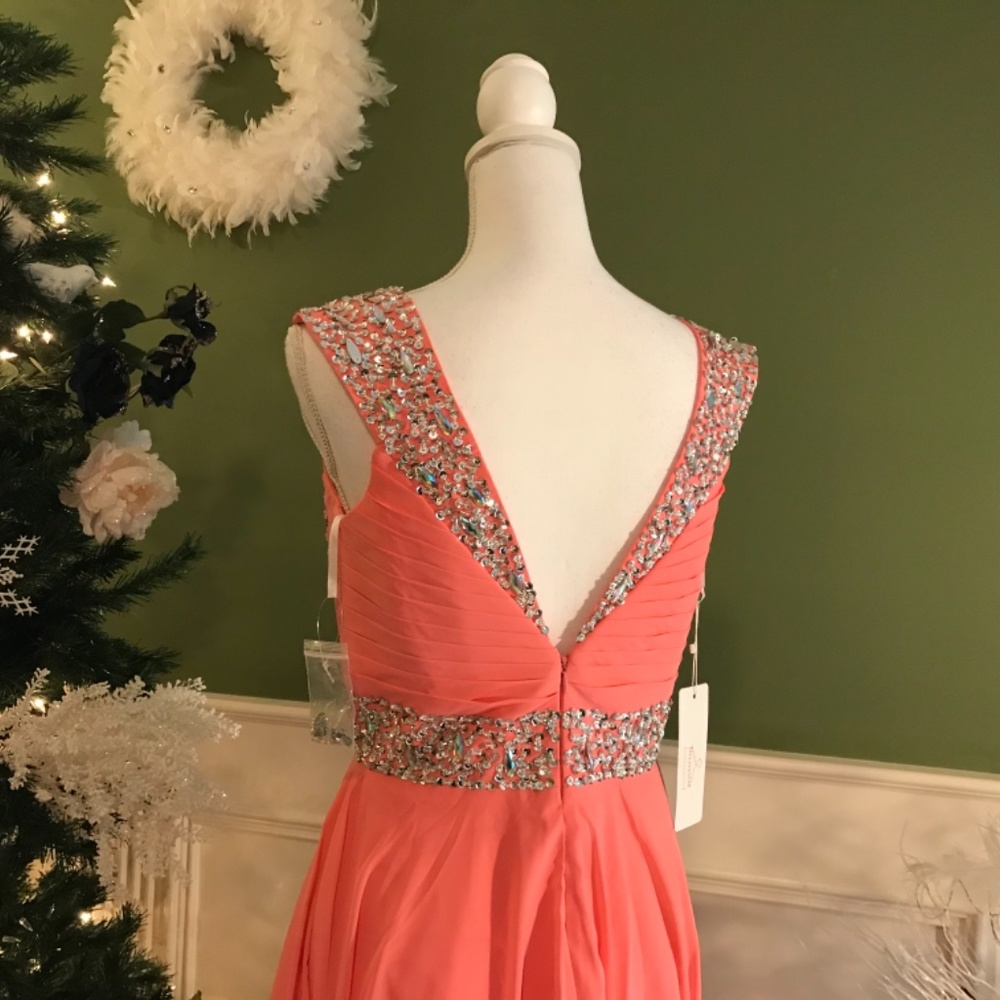 Coral Pink Formal evening prom gown Pink - Picture 4 of 6